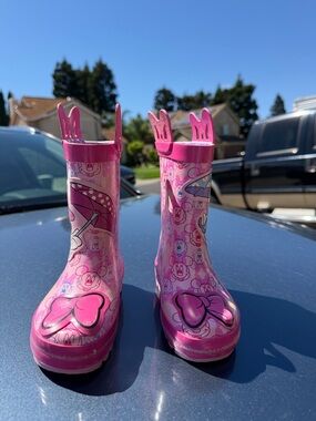 Pink Minnie Mouse Kids Rain Boots